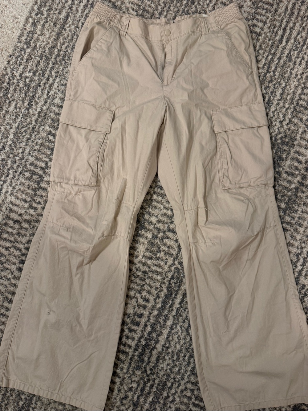 H&M Beige Cargo Pants with Flap Pockets